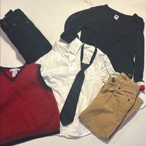 Janie and Jack Red, White, and Navy Kids Matching Set